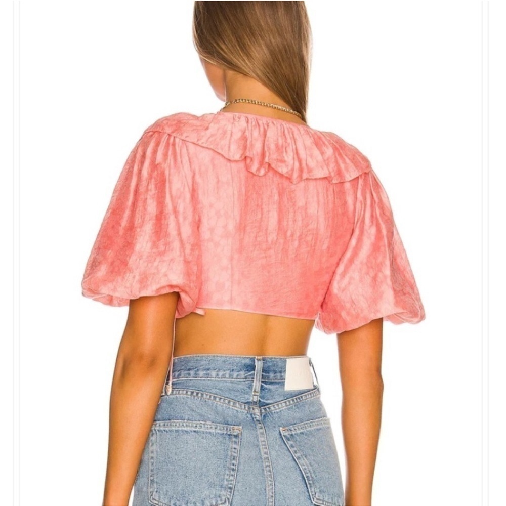 Tularosa Hailey Wrap Top Coral Pink - Picture 5 of 5